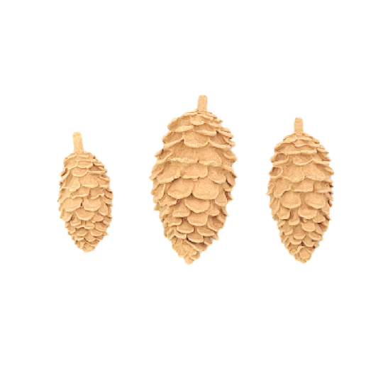 Decorative pine cone 3 pcs 4,6X2 cm BM1142